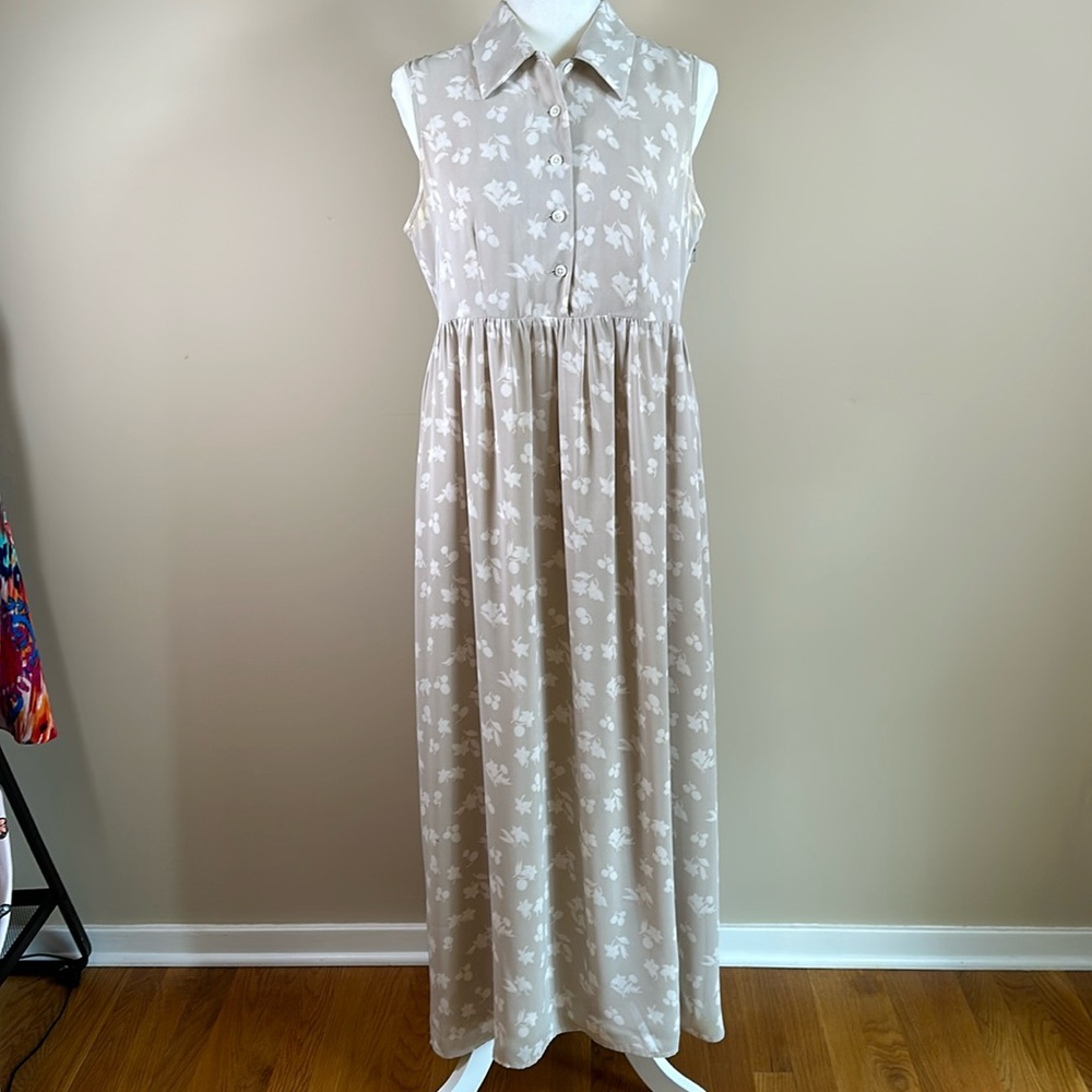 Banana Republic classic sleeveless collared floral maxi dress size 8